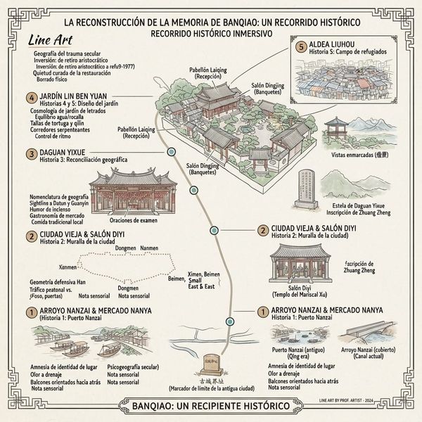 La reconstrucción de la memoria de Banqiao_ Un recorrido histórico a través de puertos fluviales, fortalezas y jardines de reconciliación