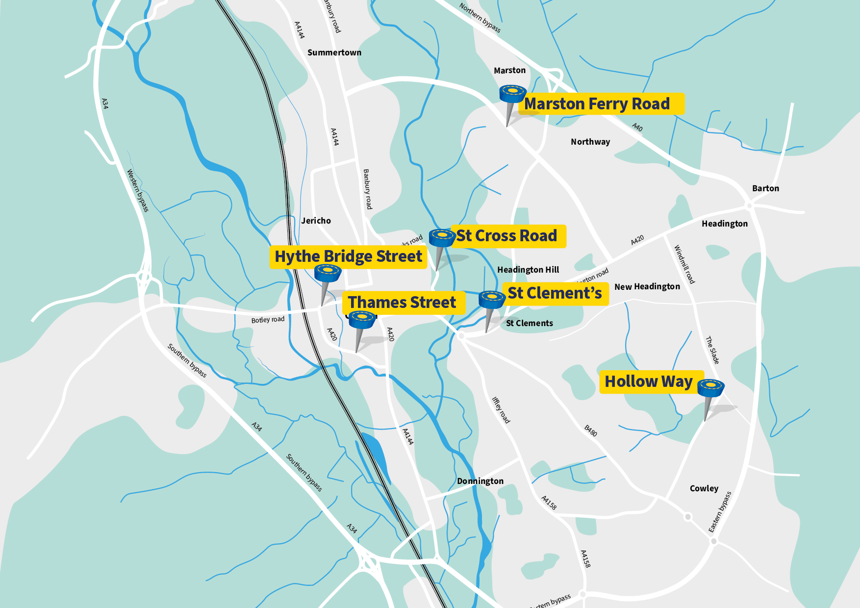 Map of the traffic filter locations