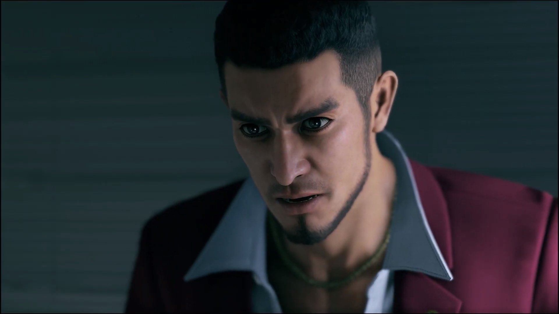 "A Yakuza: Like a Dragon screenshot of a young Ichiban Kasuga looking shocked."