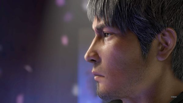 "A Like a Dragon: Infinite Wealth screenshot of Kazuma Kiryu looking serious."