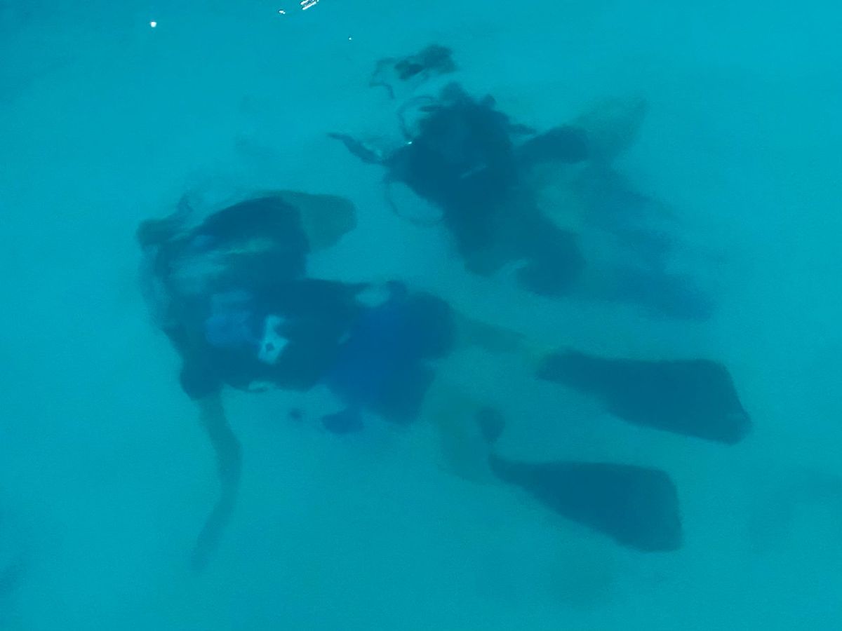 Under water