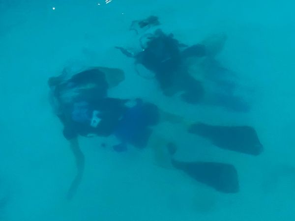 Under water