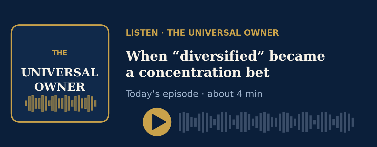 Listen to The Universal Owner podcast: When diversified became a concentration bet