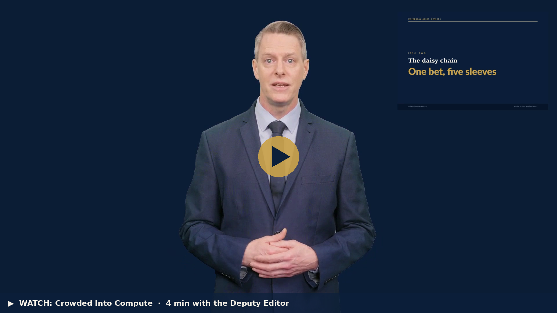 Watch the video briefing: our AI presenter