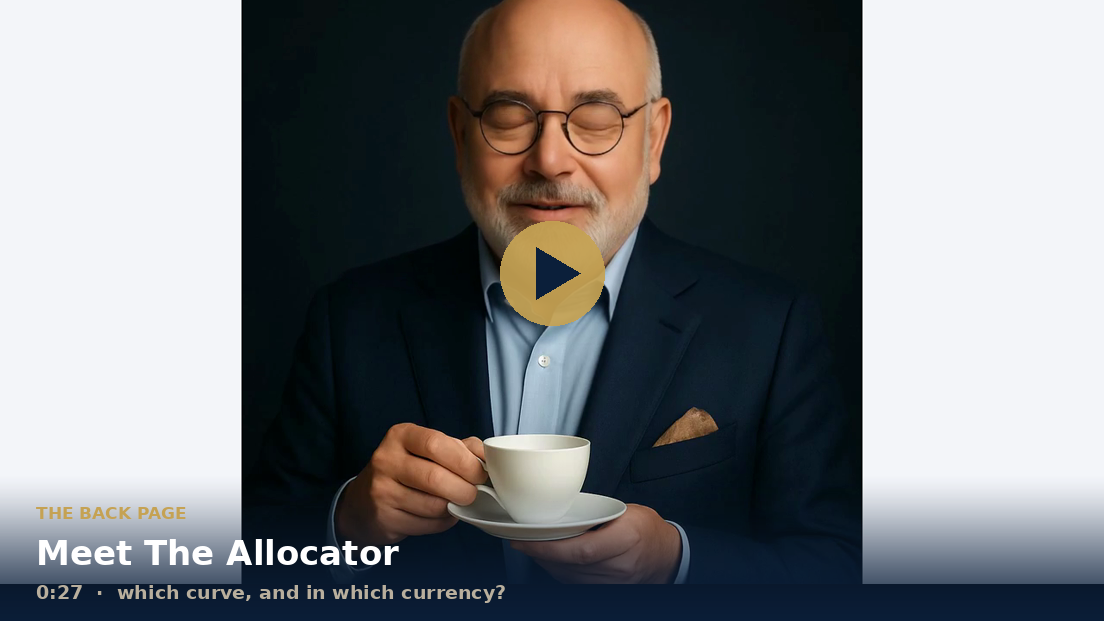 The Allocator official portrait with play badge: tap to watch, twenty-seven seconds.