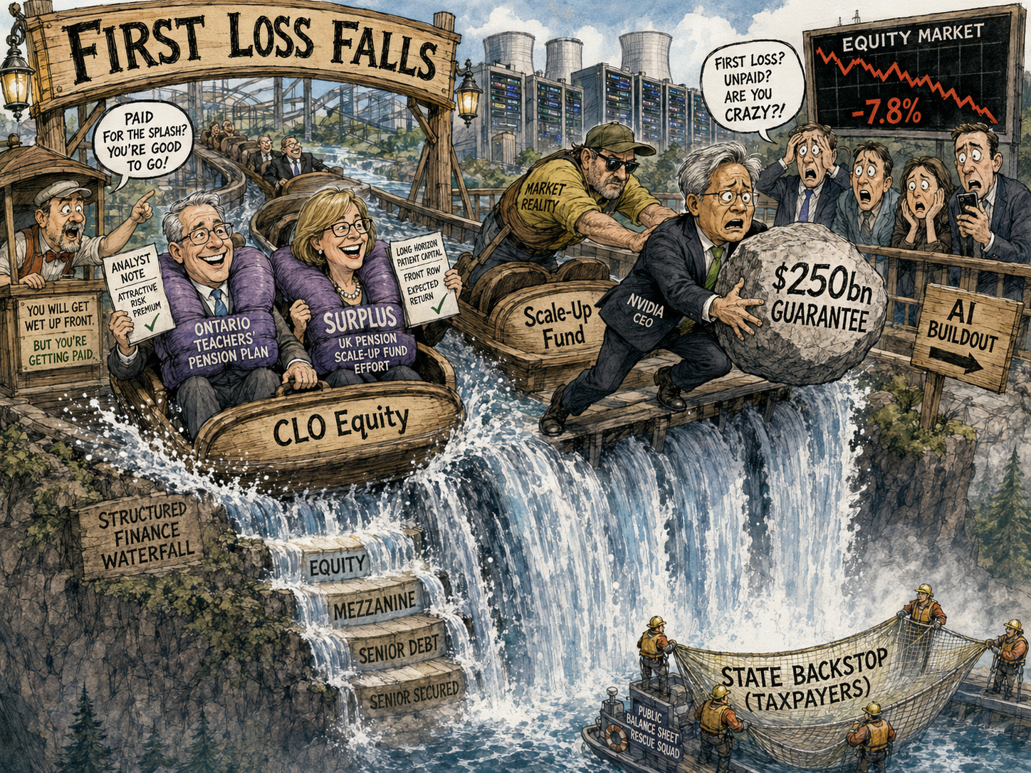 First Loss Falls — editorial cartoon