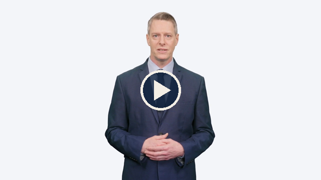 Presenter video still with play badge: the briefing, one hundred seconds.