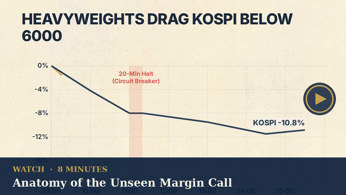 Illustration with play badge: Anatomy of the Unseen Margin Call, eight minutes.