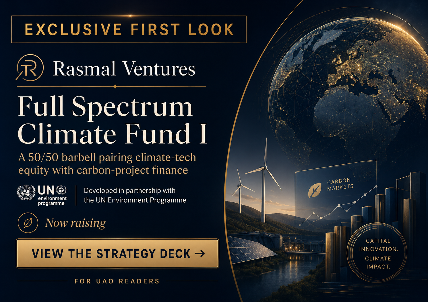 Rasmal Ventures — Full Spectrum Climate Fund I, developed in partnership with the UN Environment Programme. View the strategy deck.