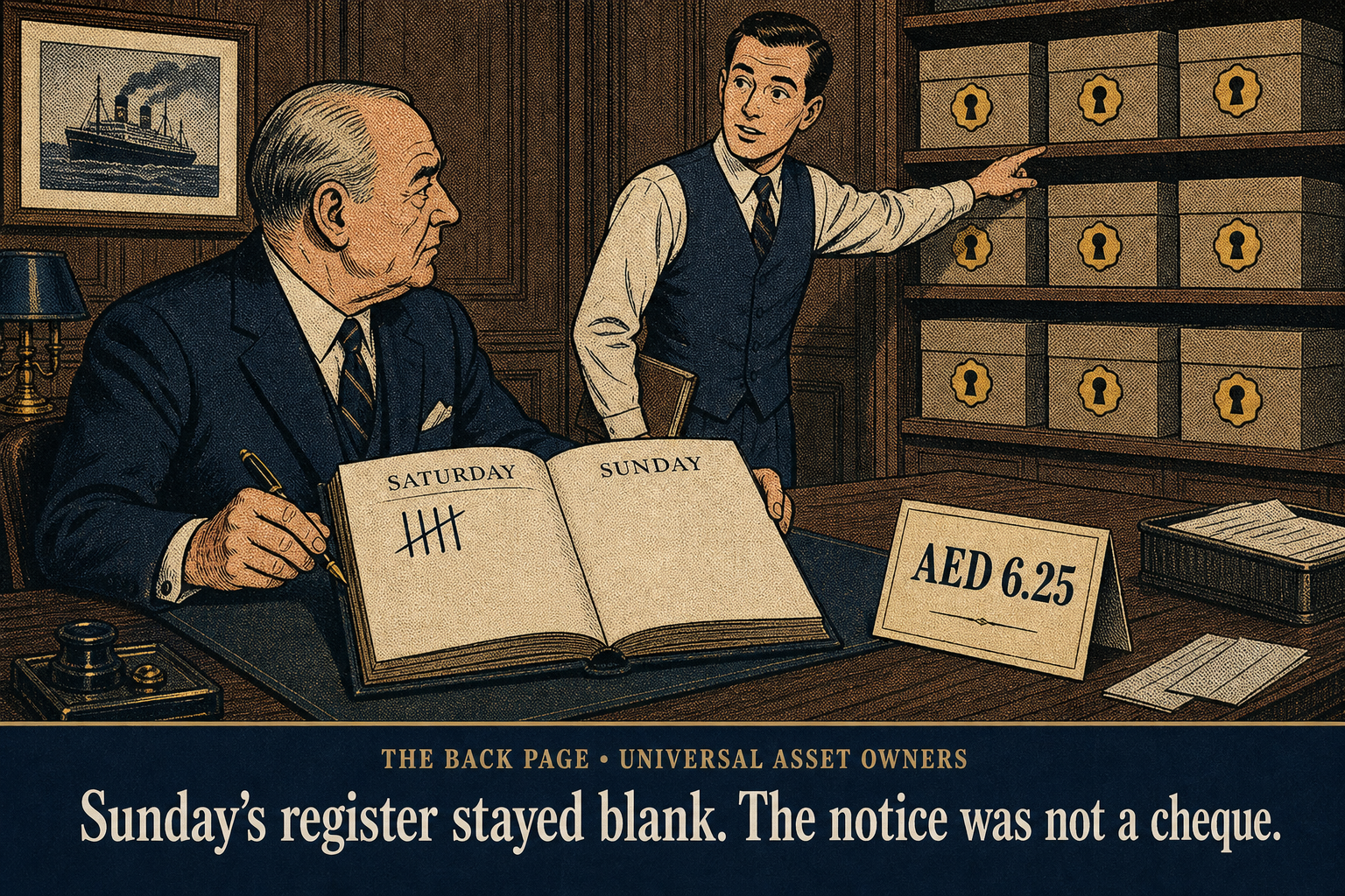 Sunday’s register stayed blank. The notice was not a cheque.