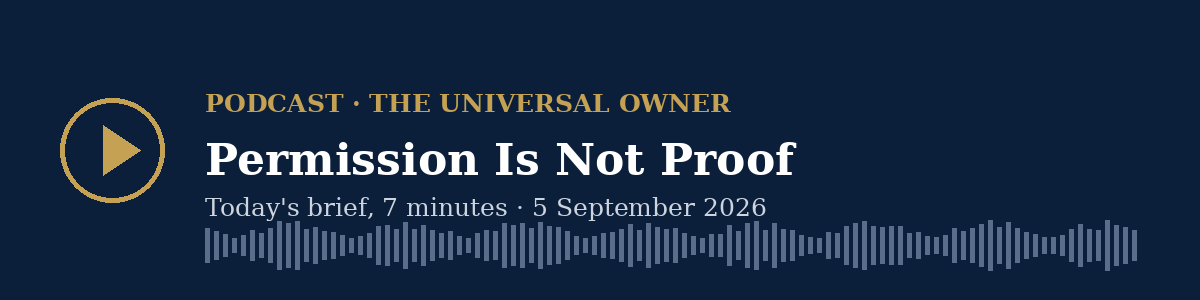 Podcast: The Universal Owner, 5 September 2026 — tap to listen