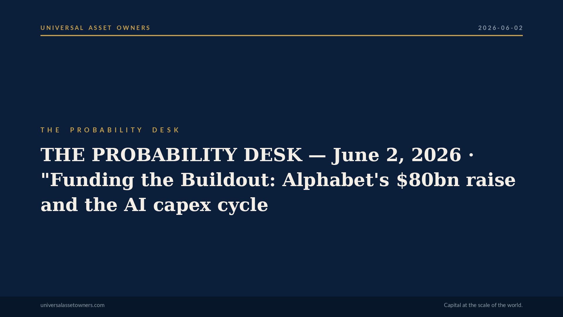 The Probability Desk — 2026-06-02: Funding the Buildout