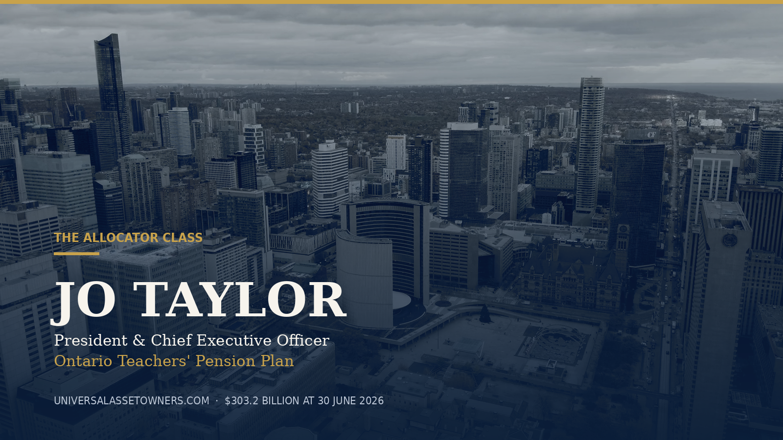 The Allocator Class — Jo Taylor, President and Chief Executive Officer, Ontario Teachers' Pension Plan