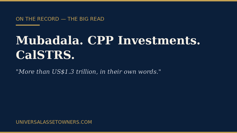 Exclusive: Mubadala, CPP Investments and CalSTRS Tell UAO How Long-Horizon Capital Is Playing 2026