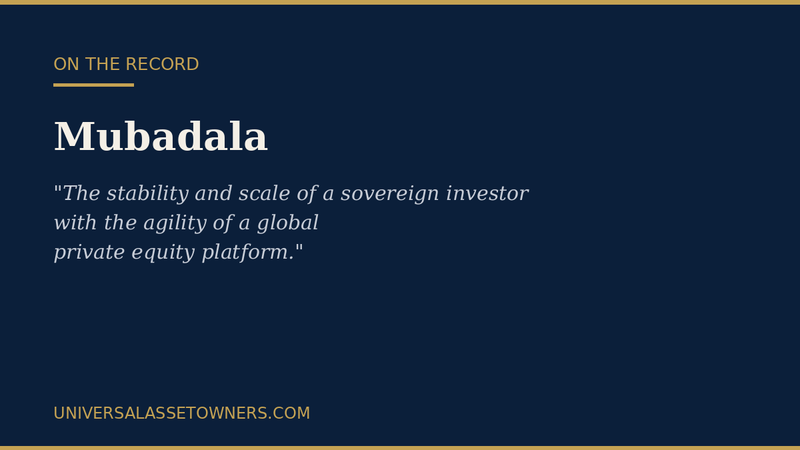 Mubadala to UAO: Scale of a Sovereign, "Agility of a Global Private Equity Platform"