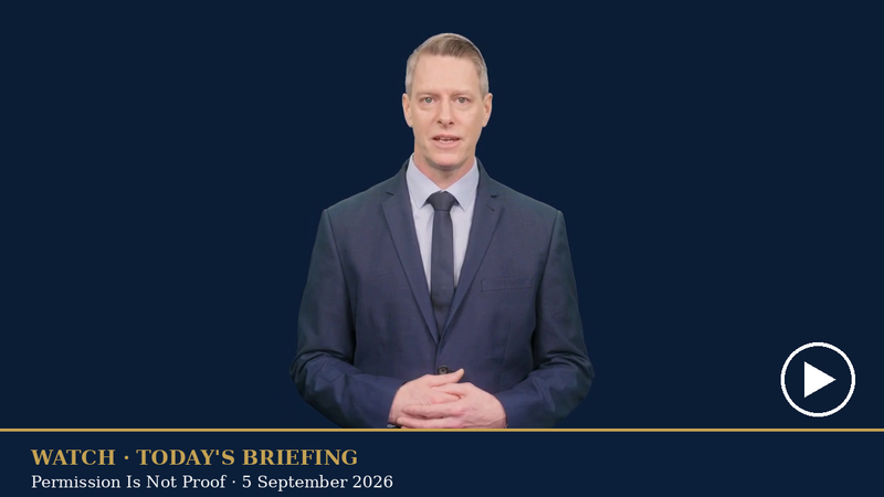 The Universal Owner — Saturday, September 5, 2026: Permission Is Not Proof: A Bond Benchmark Moves, a Licence Stops Meaning D