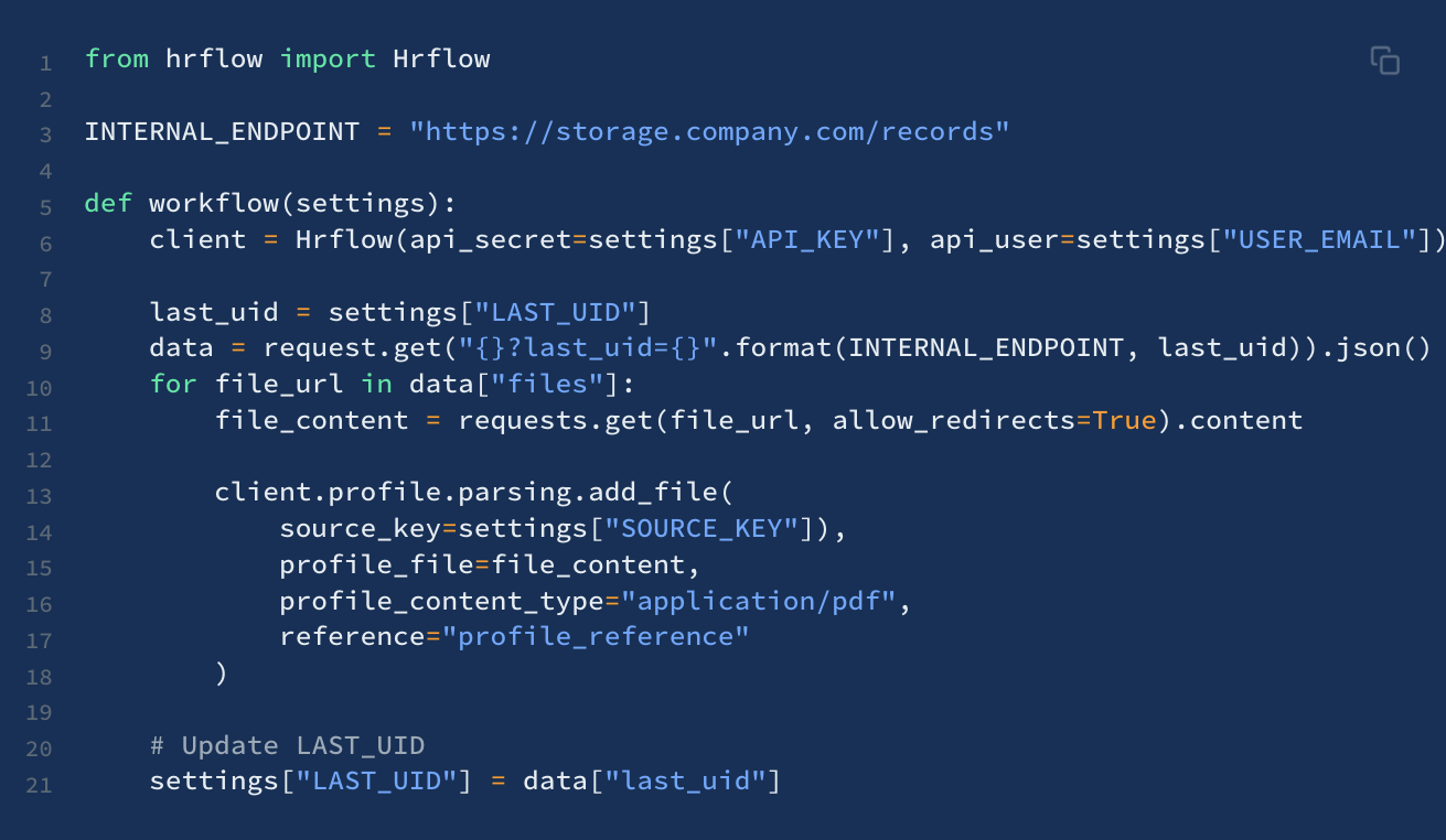 Example of a simple CATCH Workflows