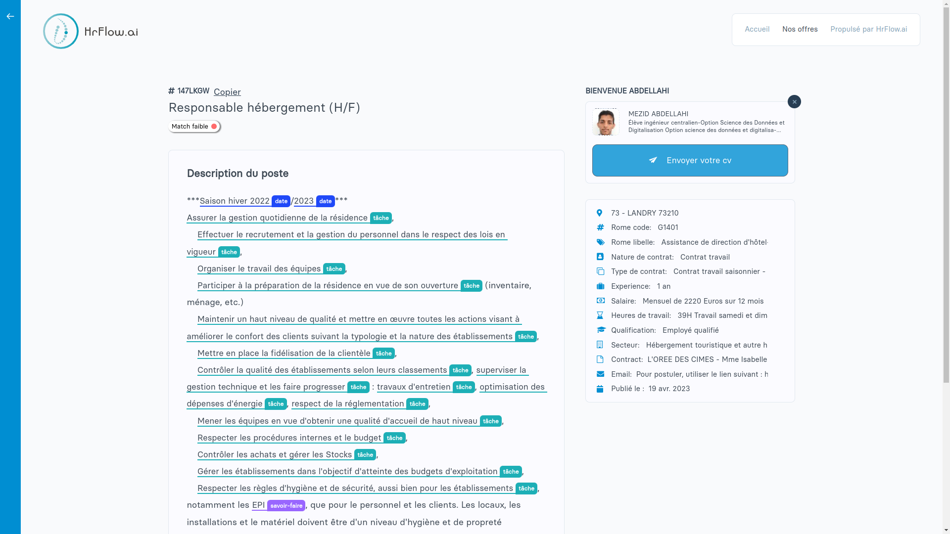 Talent Copilot > Job Page
