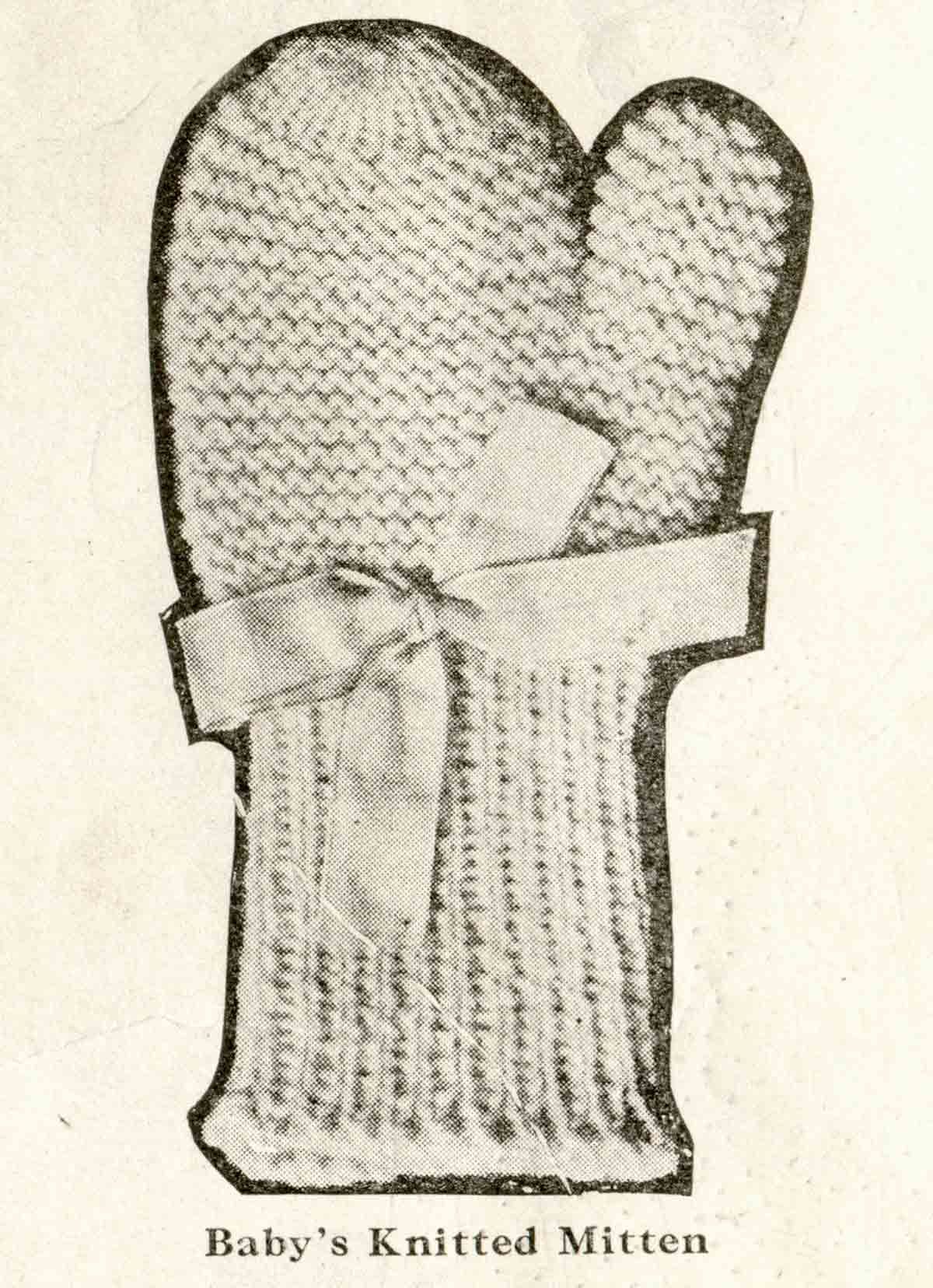 Babys Knitted Mittens Photo Pinckney Feb23 Needlecraft Knitting Pattern Webres