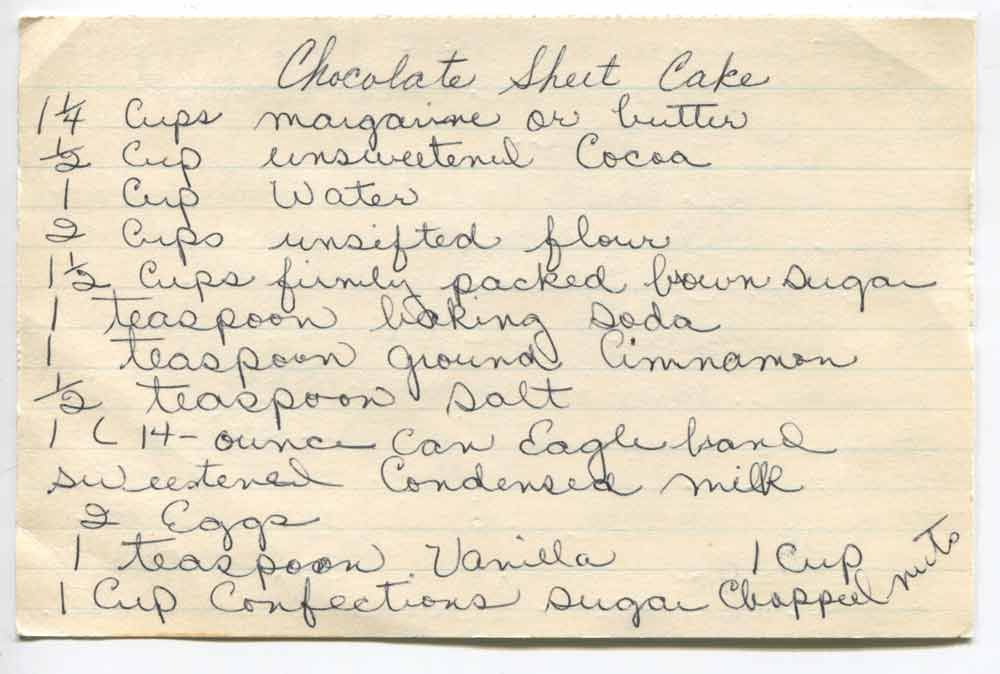 chocolate sheet cake recipe