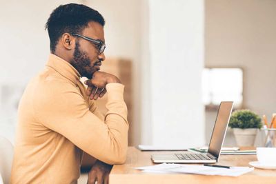 writer at laptop