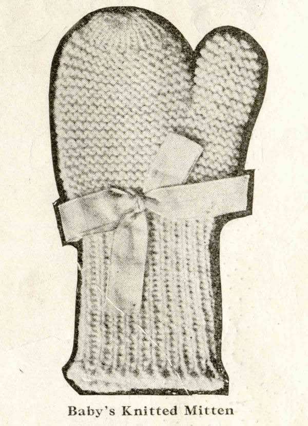 Babys Knitted Mittens Photo Pinckney Feb23 Needlecraft Knitting Pattern Webres