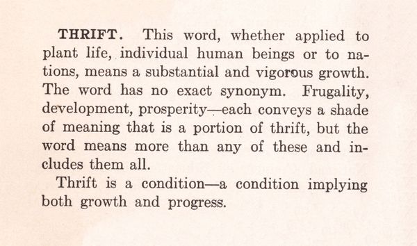 The Meaning Of The Word Thrift Wb Web