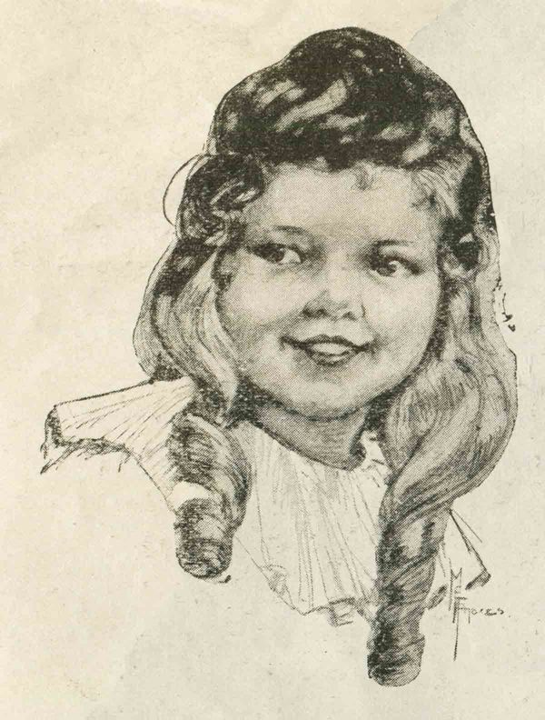 Vintage Young Girl Portrait Drawing Webres