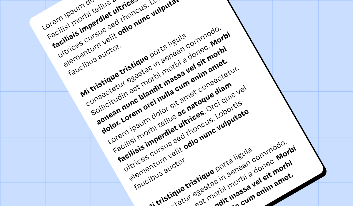 Illustration d'un texte entrecoupé de nombreux passages en gras.
