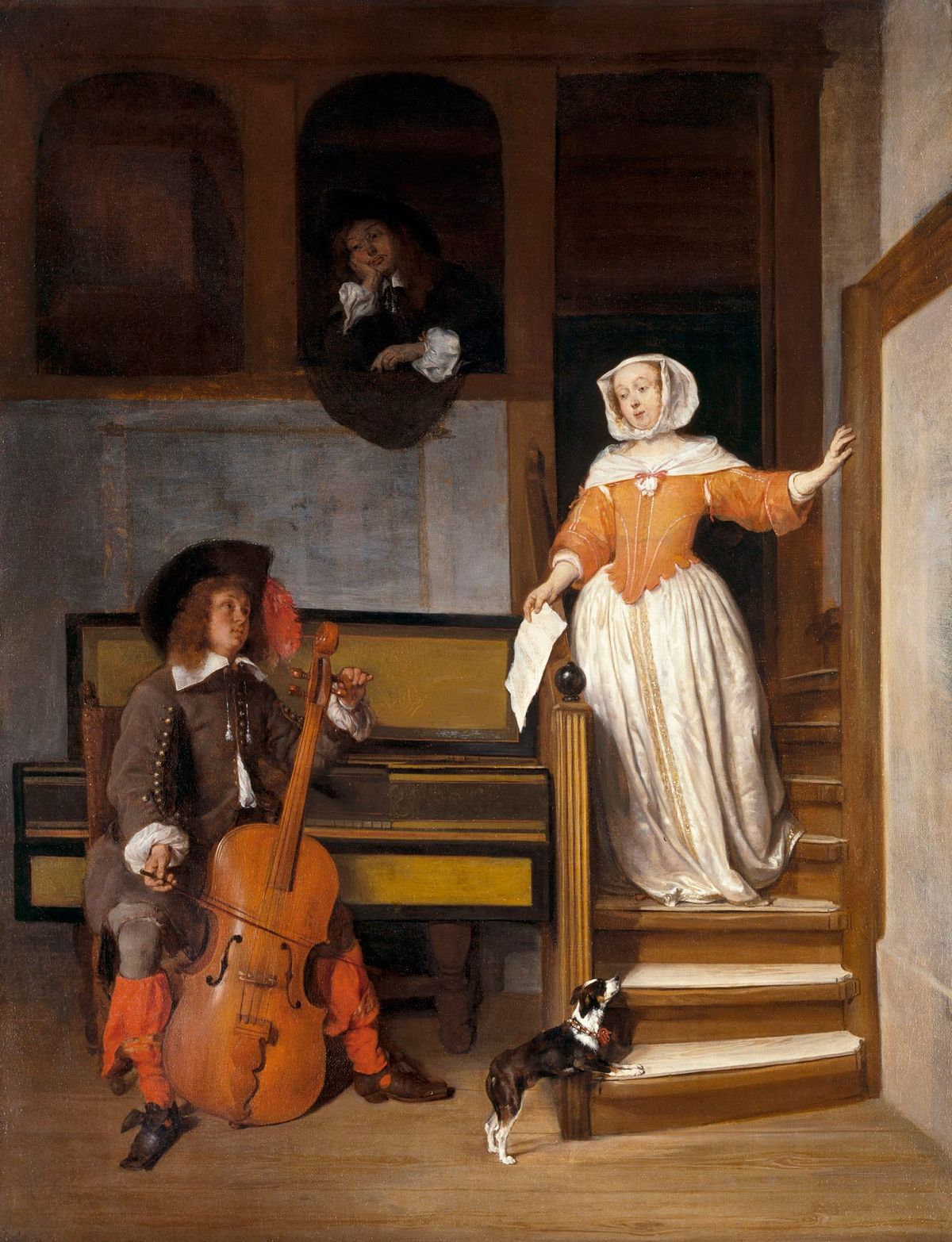 계단을 내려서는 여인의 설레는 발걸음과 첼로의 감미로운 선율, 첼로 연주자 The Cello Player