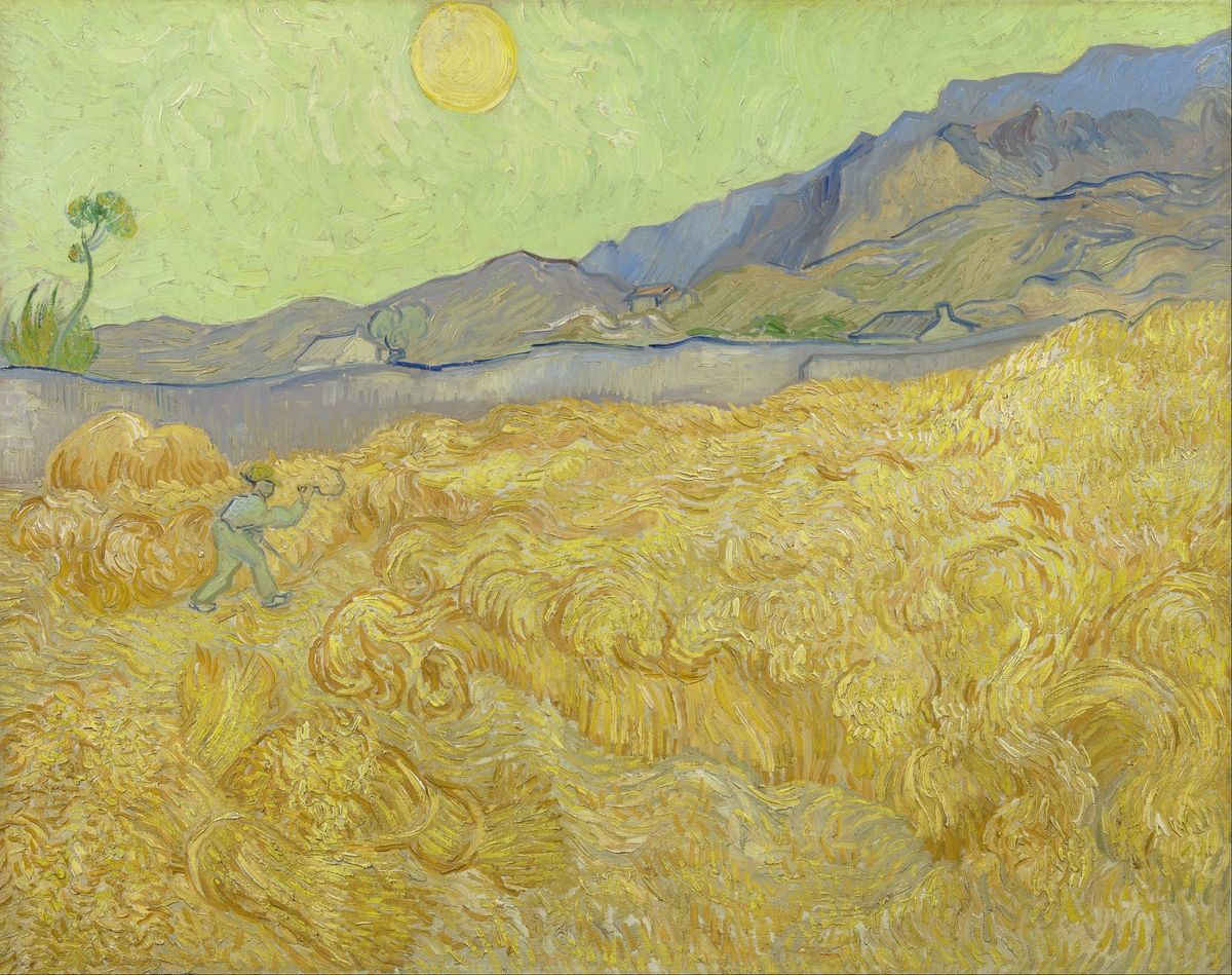 황금빛 파도 속에서 맞이하는 영원한 안식과 생명의 순환, 밀밭의 수확자 Wheat Field with a Reaper