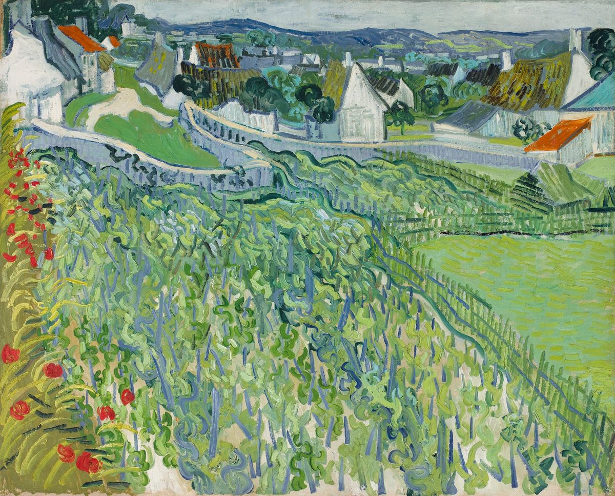 북부 시골마을의 초록빛 지붕과 포도밭 전경, 오베르의 포도밭 전경 View of Vetheuil / Vineyards with a View of Auvers
