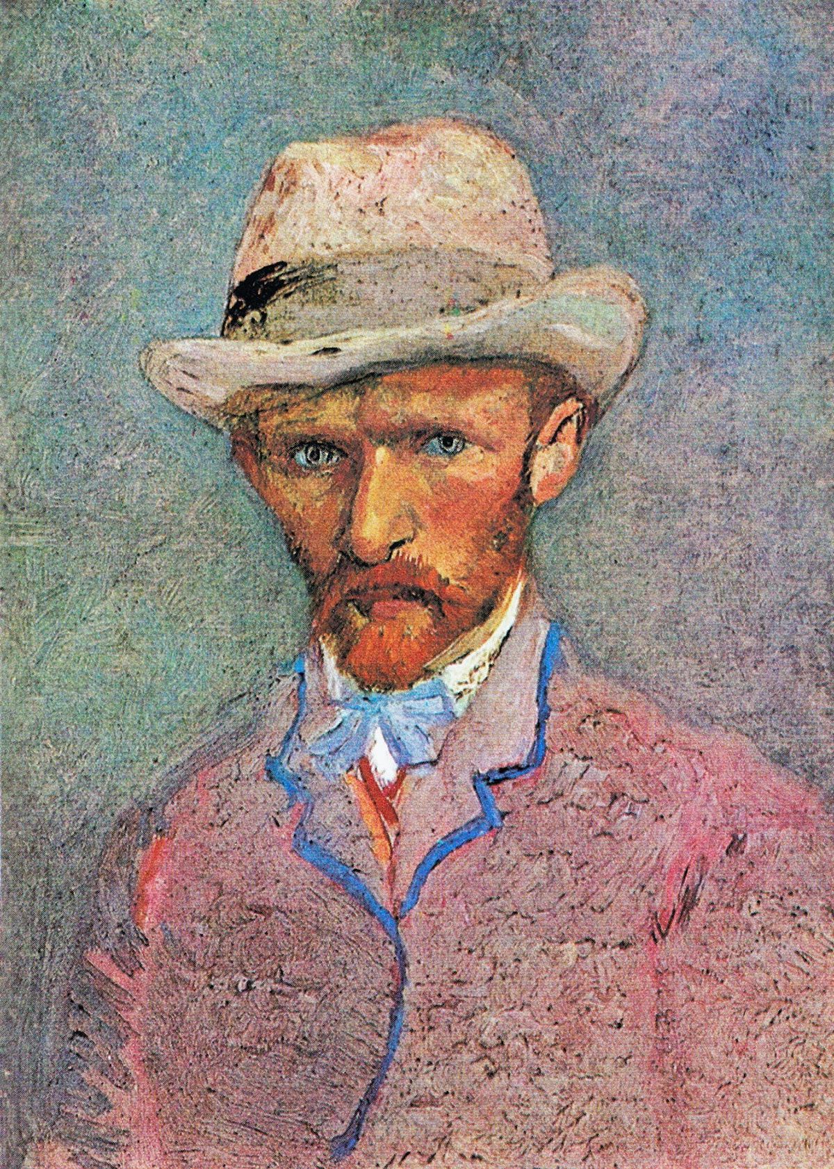 밀짚모자 아래 번뜩이는 파리지앵의 시선, 밀짚모자를 쓴 자화상 Self-Portrait with Grey Felt Hat / Self-Portrait with Straw Hat