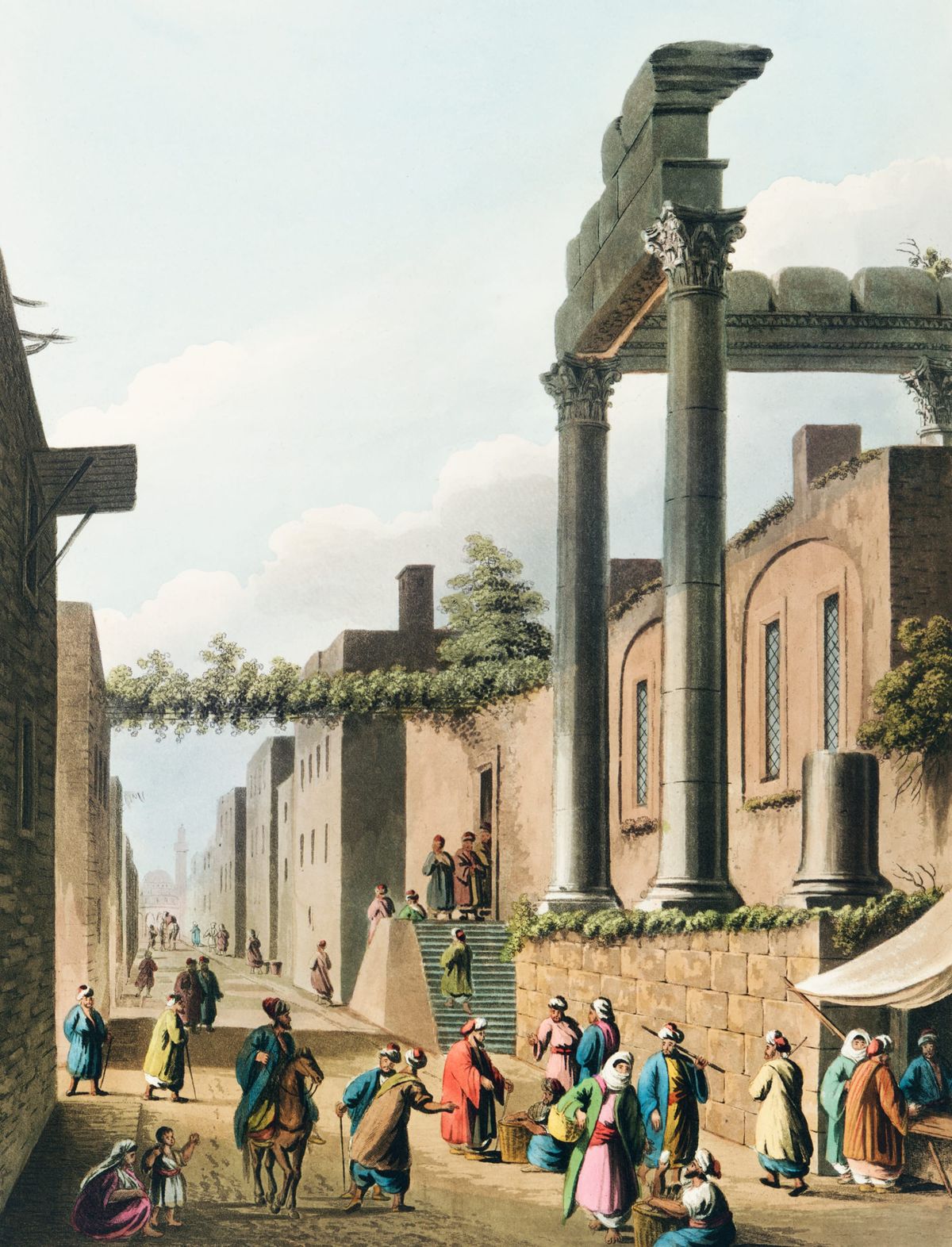 코린토스 시가지와 세인트 테오도레 신전 유적 전경 (View of a Street in Corinth with the Remains of a Temple of St. Theodore)