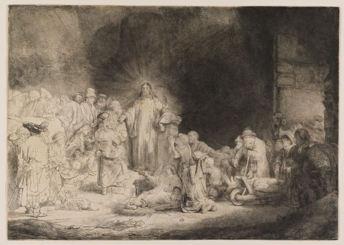 100길더 판화 / 병자를 고치고 어린아이들을 축복하시는 그리스도 (The Hundred Guilder Print / Christ Preaching / Christ Healing the Sick)
