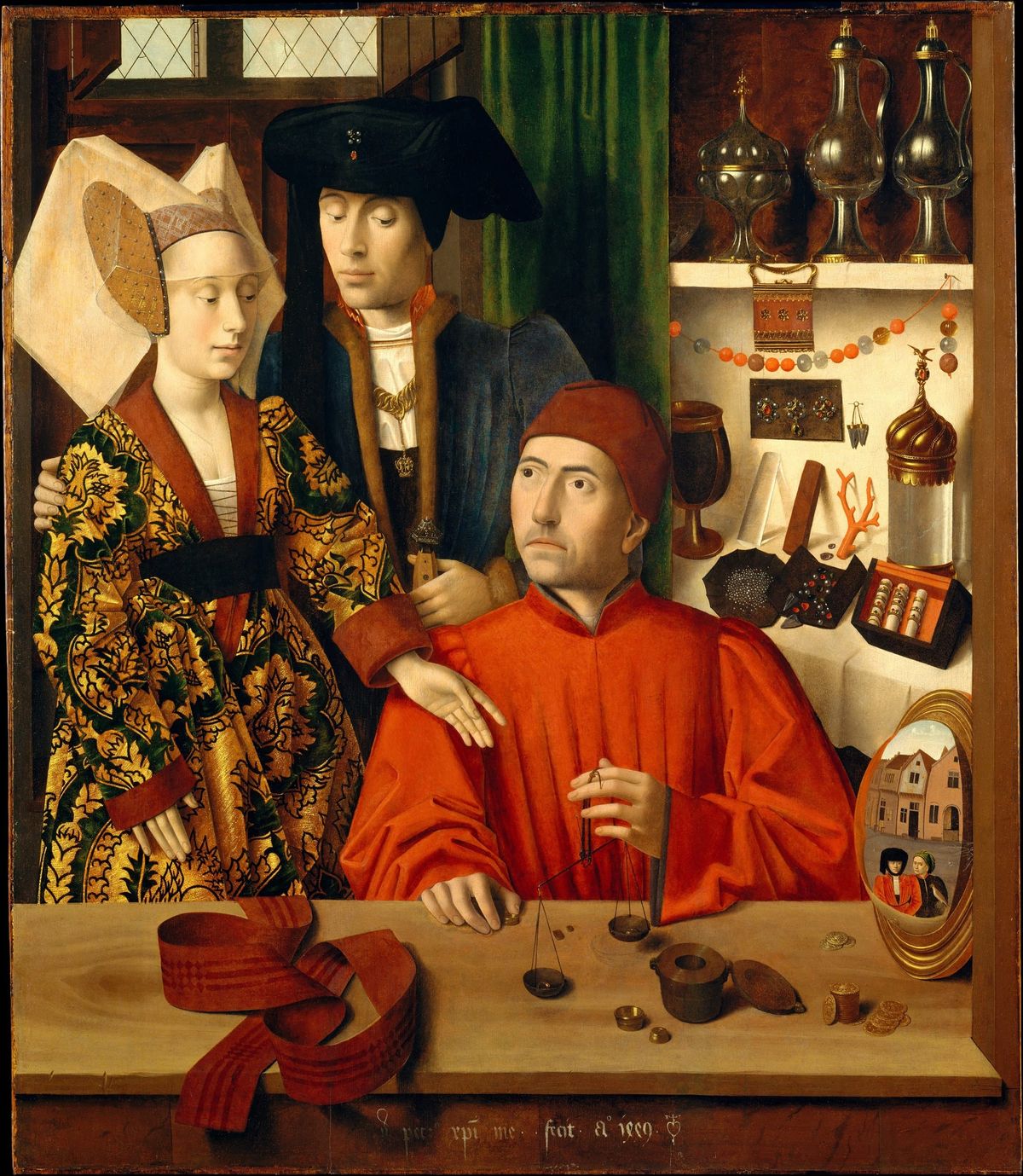 금속 세공인의 작업실에 있는 성 엘리기우스 (A Goldsmith in his Shop, Possibly Saint Eligius)