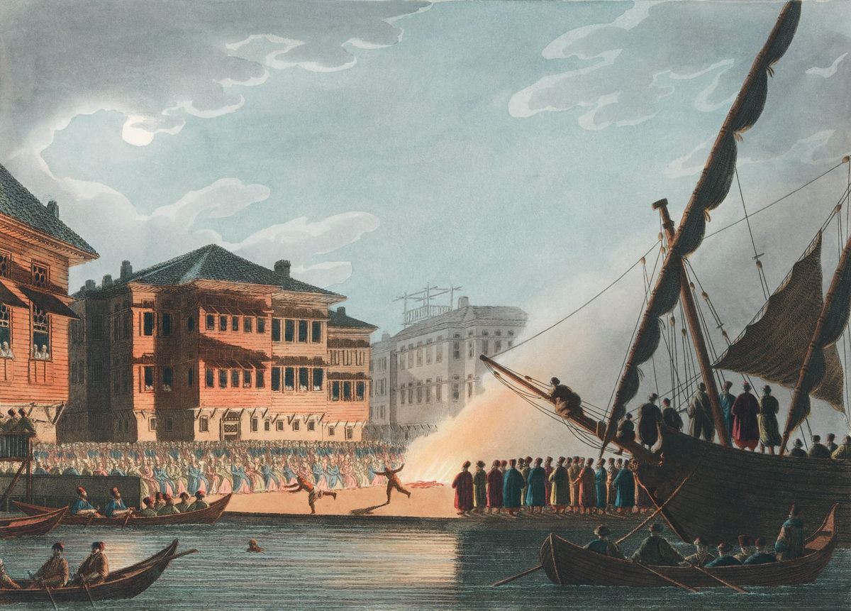 이스탄불 해안가의 오스만 야간 축제 전경 (An Ottoman Festival on the Waterfront at Istanbul)