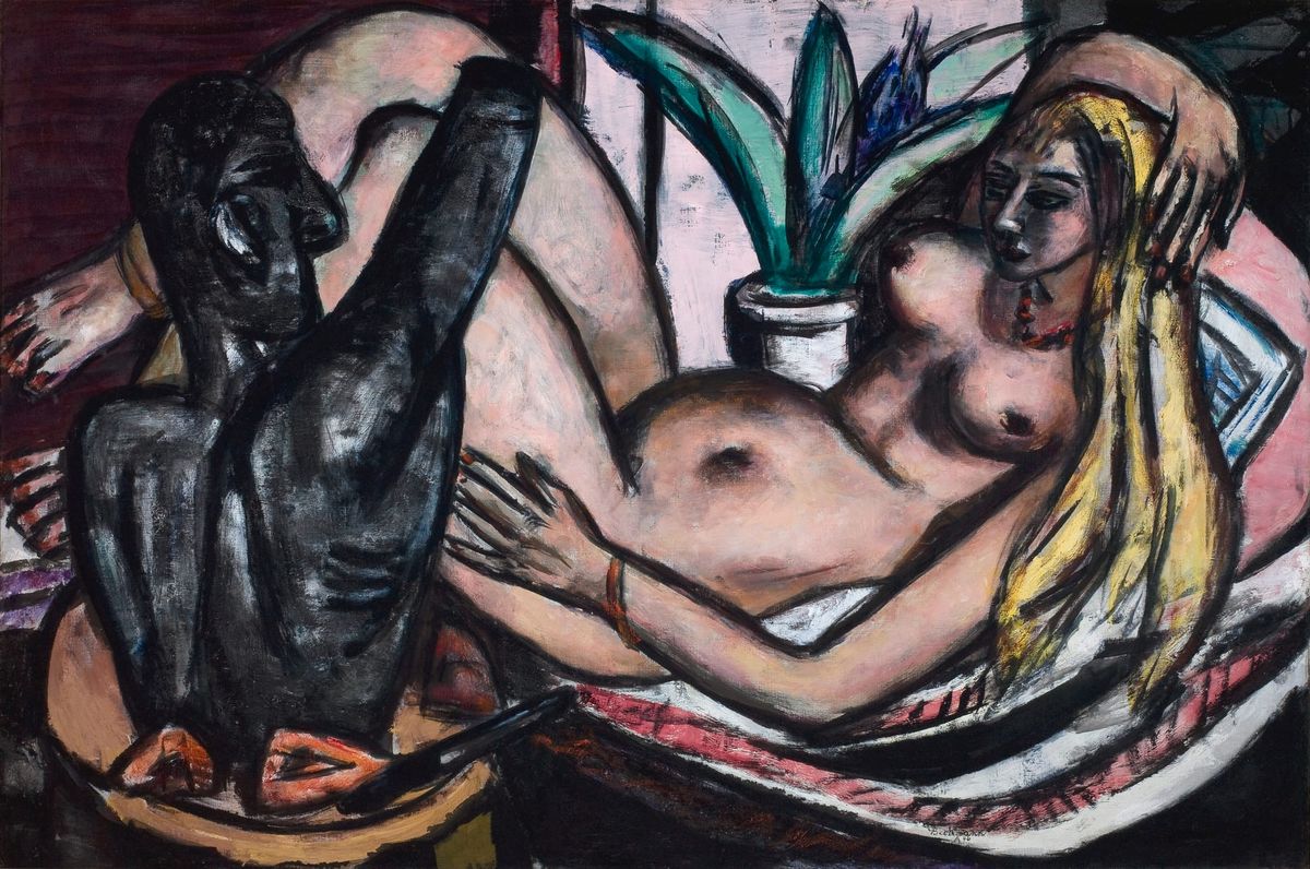 검은색 입상(彫像)과 함께 있는 대형 누드 (Large Nude with Black Sculpture)