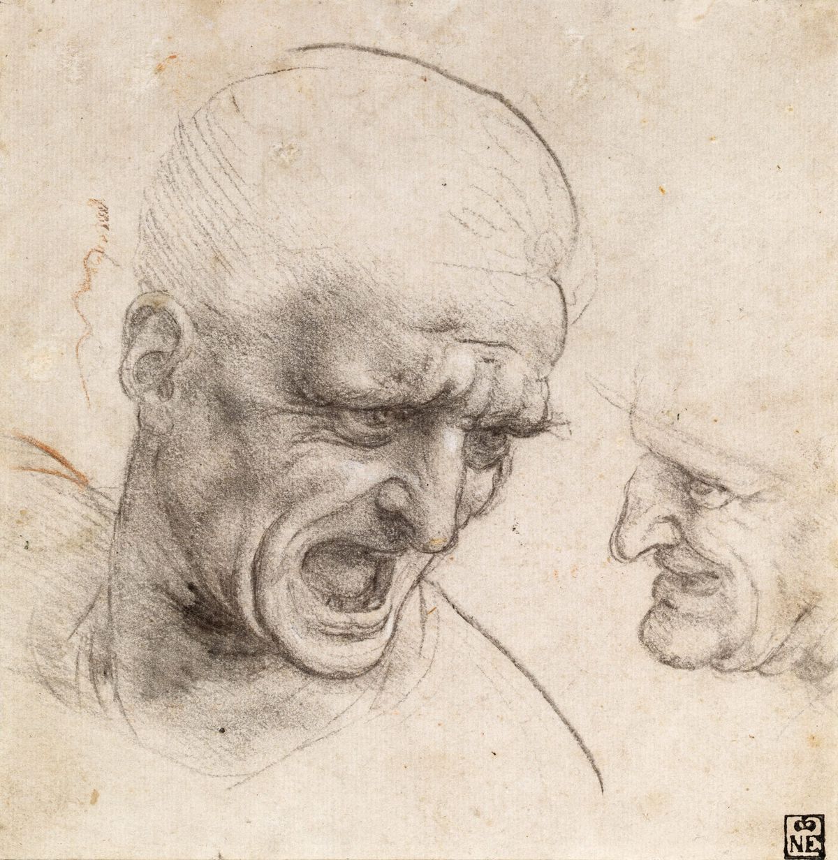 앙기아리 전투를 위한 병사의 두상 연구 (Studies of Soldiers' Heads for 'The Battle of Anghiari')