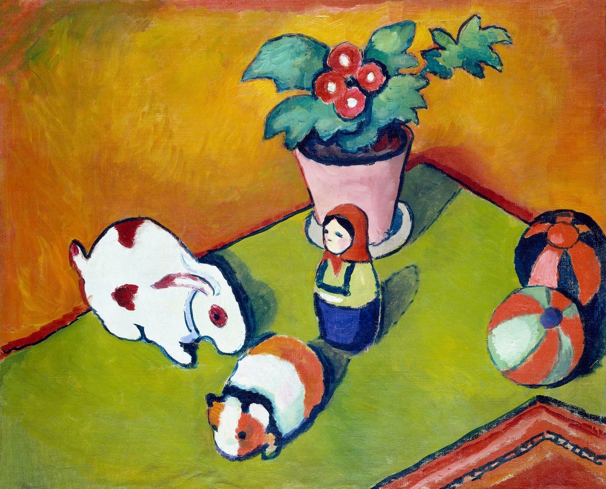 아이들의 장난감과 동물이 있는 정물 (Stillleben mit 인형 und 동물 / Still Life with Toys and Small Animals, 1910)
