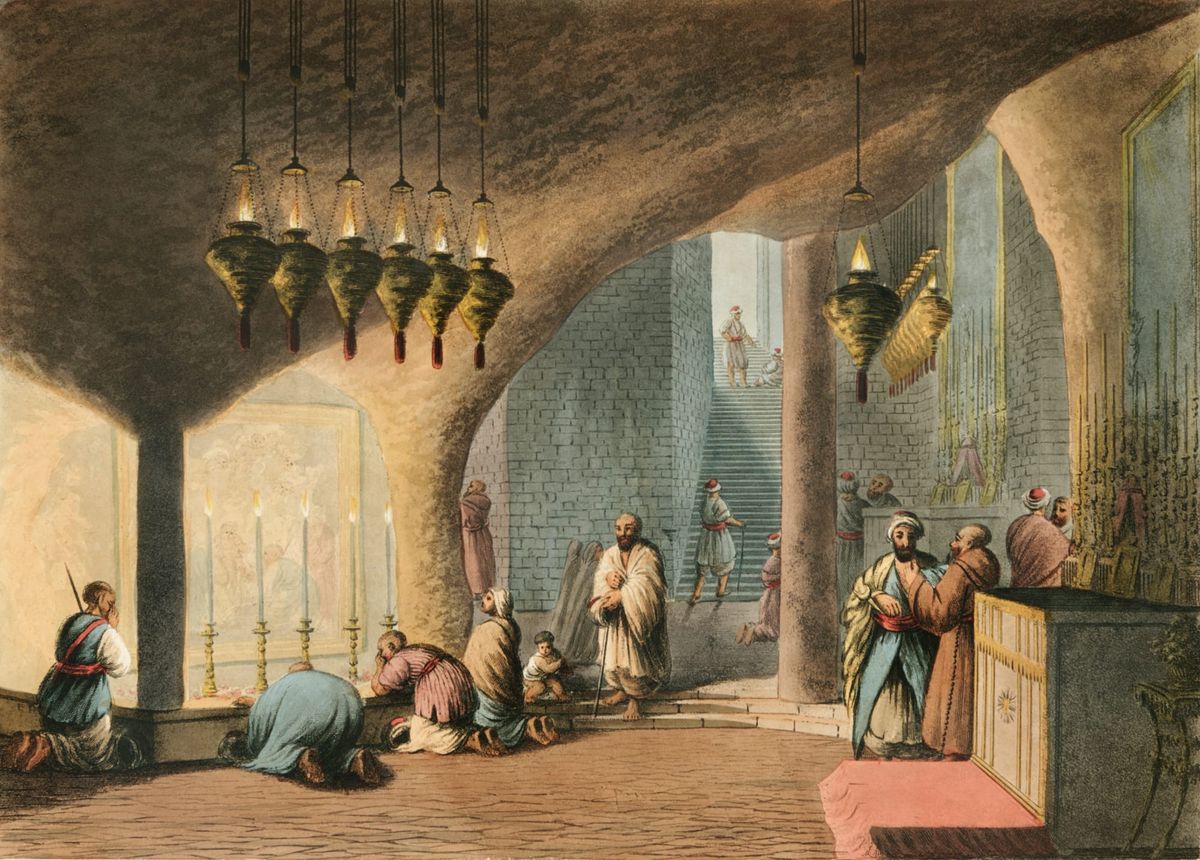 베들레헴 예수 탄생 동굴 내부 전경 (The Grotto of the Nativity, at Bethlehem)