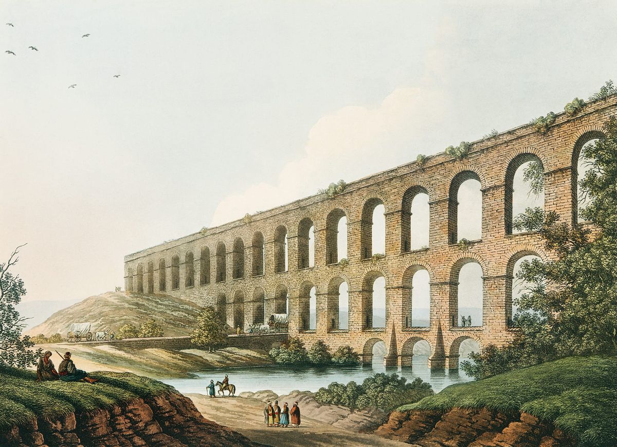 이스탄불 근처의 수직 수도교 전경 (An Aqueduct near Constantinople)