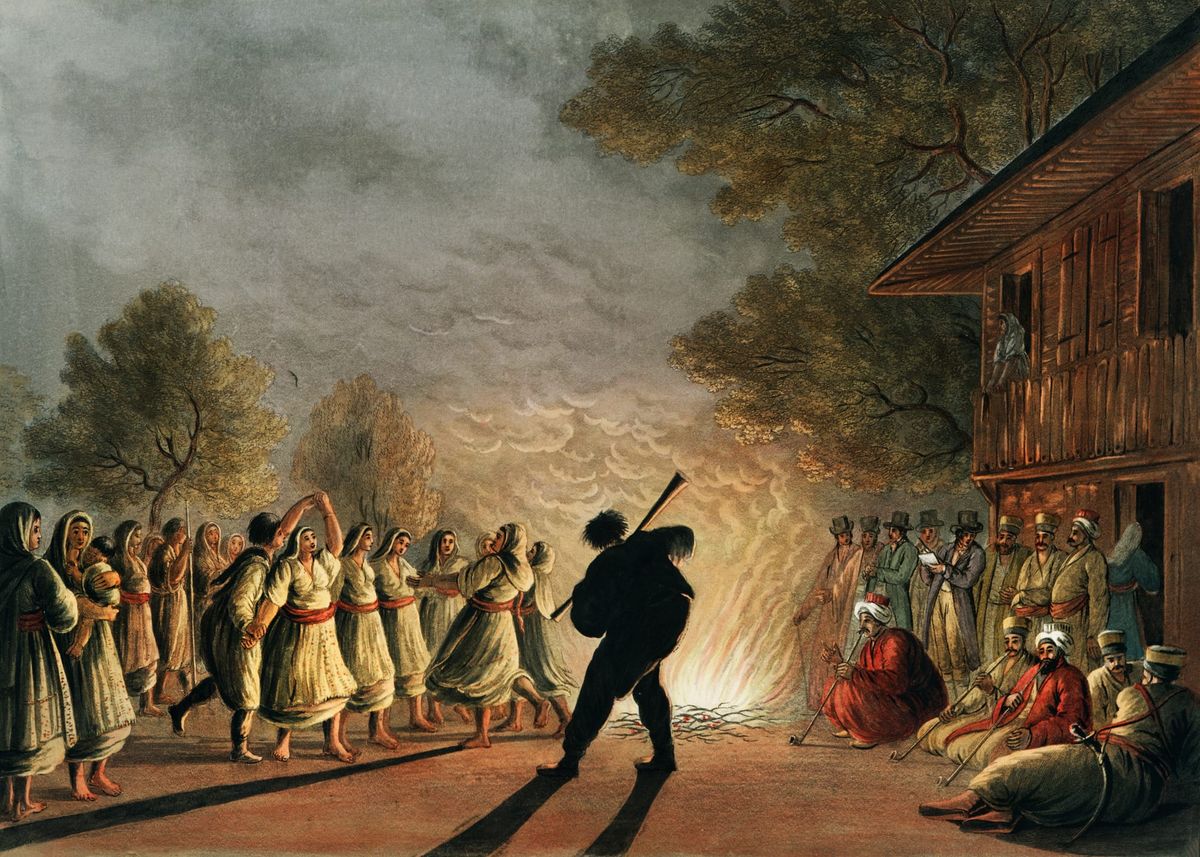 불가리아 사람들의 야간 춤 전경 (A Bulgarian Dance)