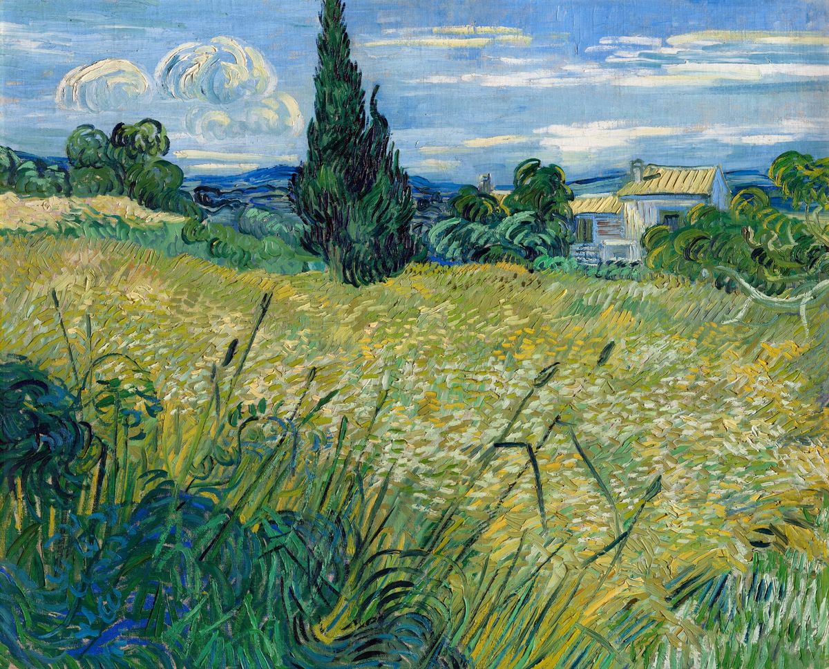 사이프러스와 농가가 있는 밀밭 - Wheat Field with Cypress (Field with Cypress and Cottage)