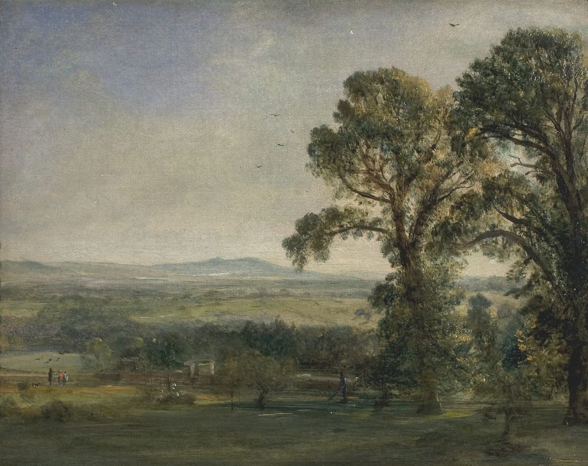 햄프스테드 히스의 고요한 풍경 (View at Hampstead Heath, Looking towards London, c. 1821–1822)