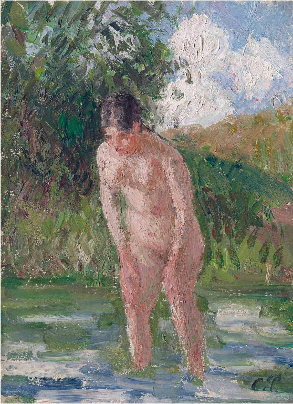 물에 발을 담근 목욕하는 여인 - Bather with Her Feet in the Water
