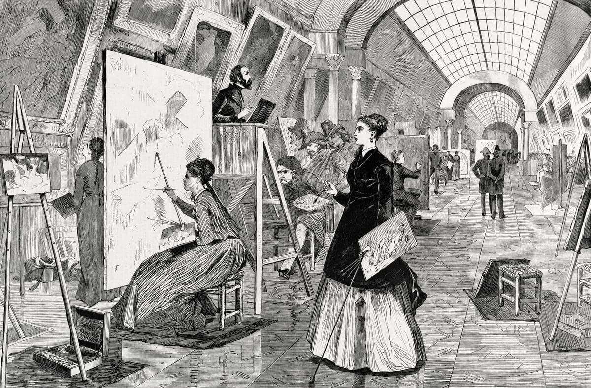 루브르 박물관의 모사 화가들 - Art-Students and Copyists in the Louvre Gallery, Paris