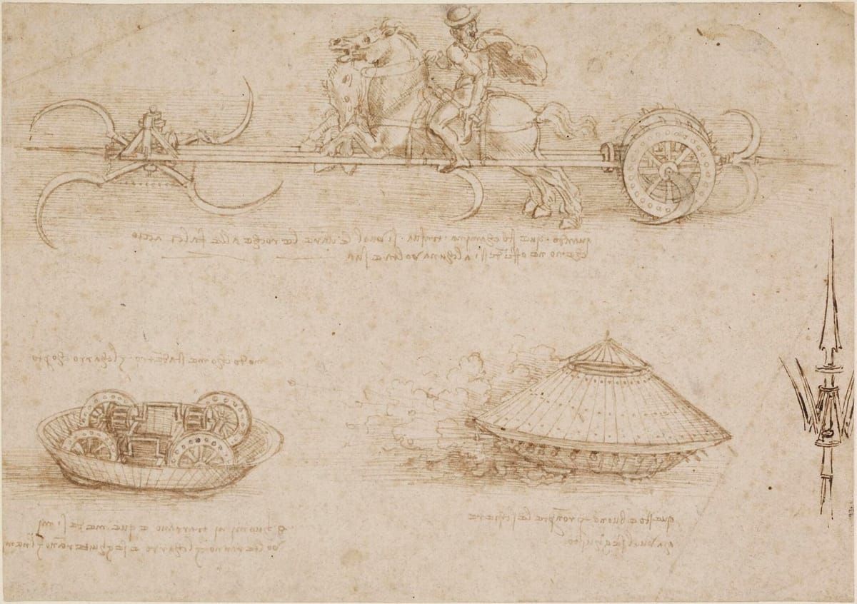 낫 달린 전차와 장갑차 연구 (Studies of a Scythed Chariot and an Armored Tank)