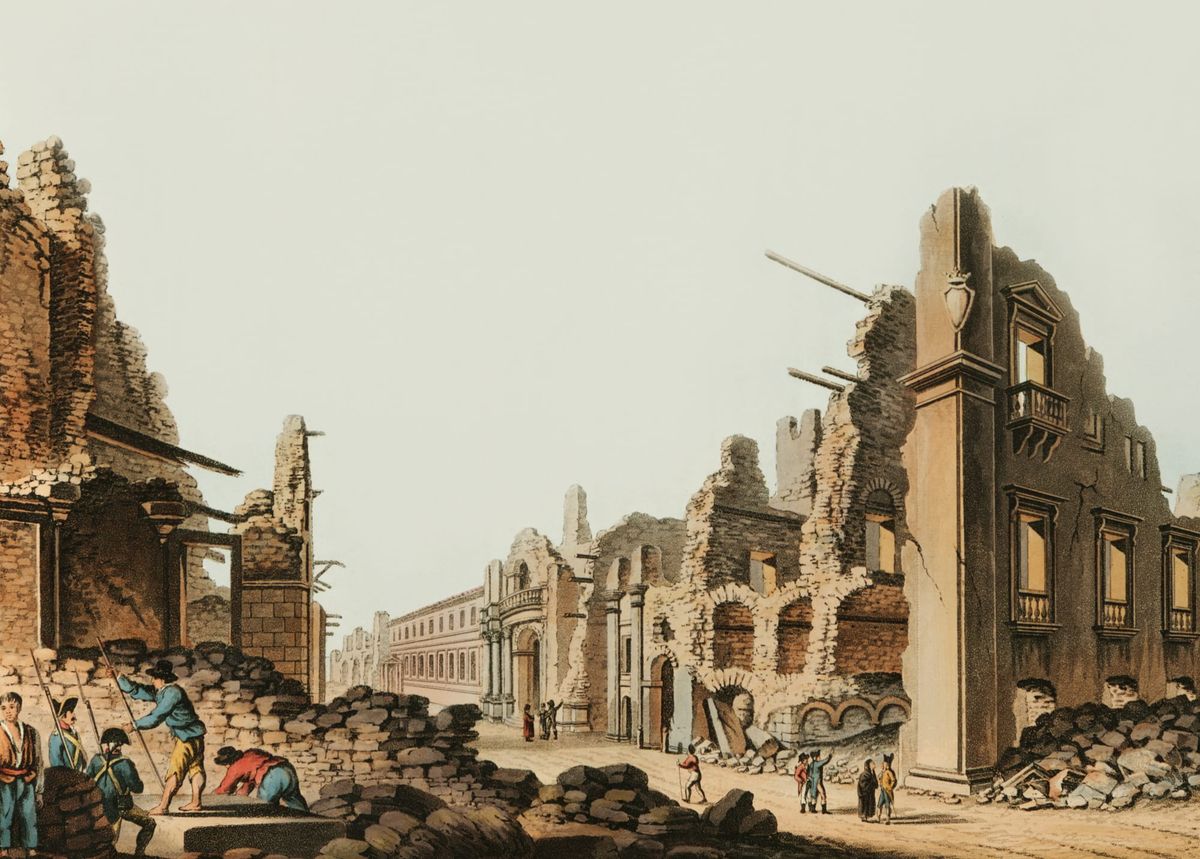 메시나 도시의 폐허 전경 (Ruins of the City of Messina)