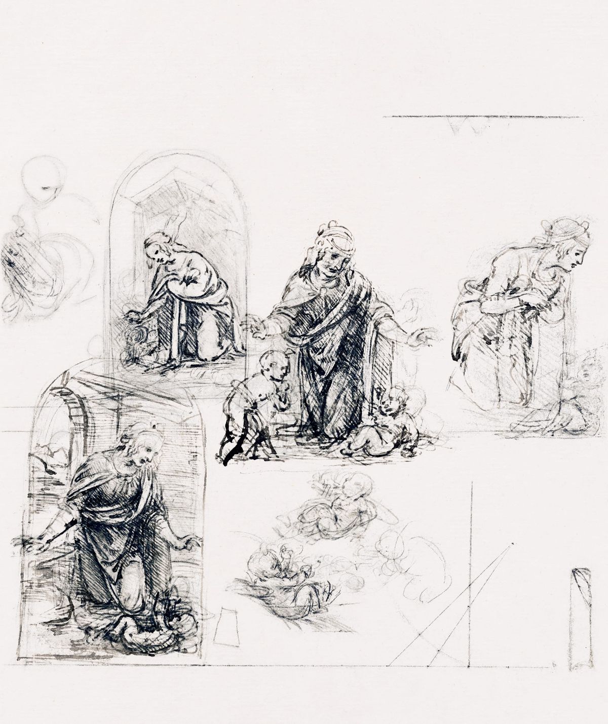 성모자와 세례 요한 습작 (Studies for the Virgin and Child with Saint John the Baptist)